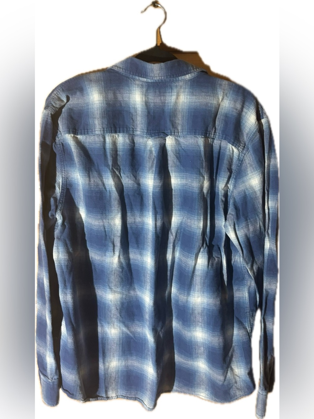 Roots Blue and White Plaid Flannel Shirt - Picture 3 of 3
